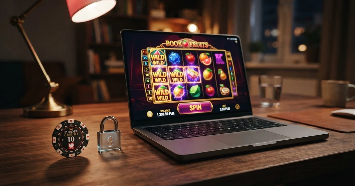 Strona tytułowa artykułu o kasynach MGA — logo Malta Gaming Authority na ekranie, obok polska flaga i symbol kłódki