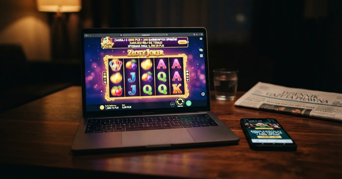 Logo Total Casino na tle interfejsu nowego kasyna online z widoczną sekcją bonusową