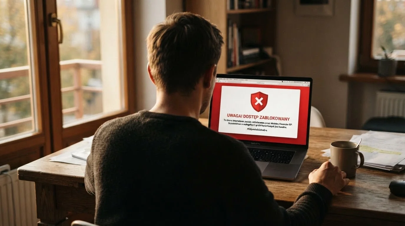 Dokument urzędowy Ministerstwa Finansów z ostrzeżeniem przed nielegalnym hazardem online, obok paragraf ustawy